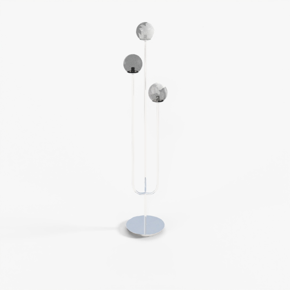 SIMRISHAMN Floor lamp, chrome-plated opal white glass