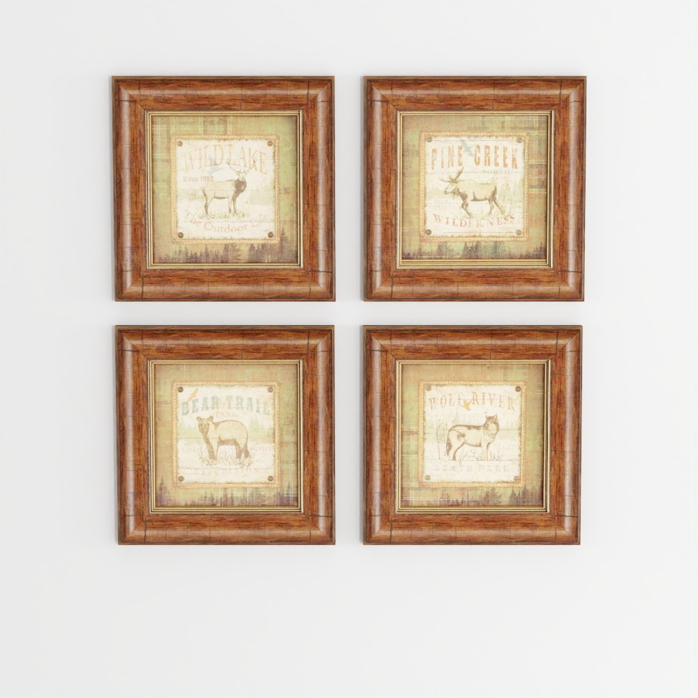 Antique Rustic Animal Prints