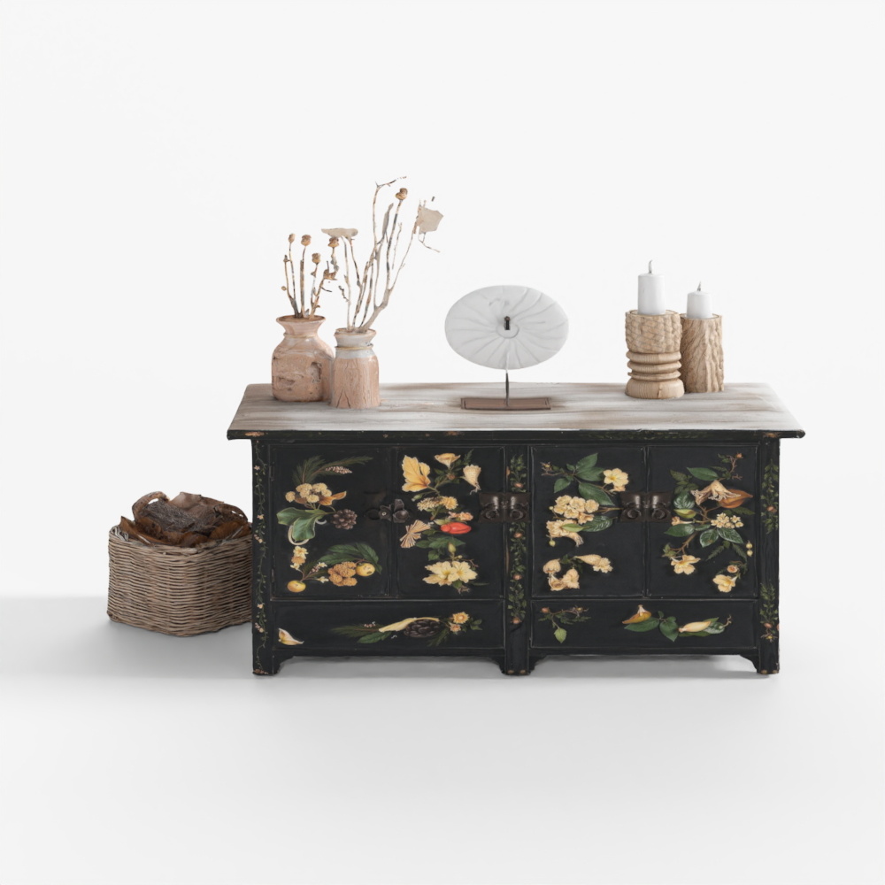 INDIGO Black Lacquer Sideboard From Shanxi - 18th