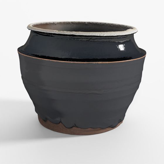 INDIGO Black Glaze Chinese Storage Jar From Shanxi