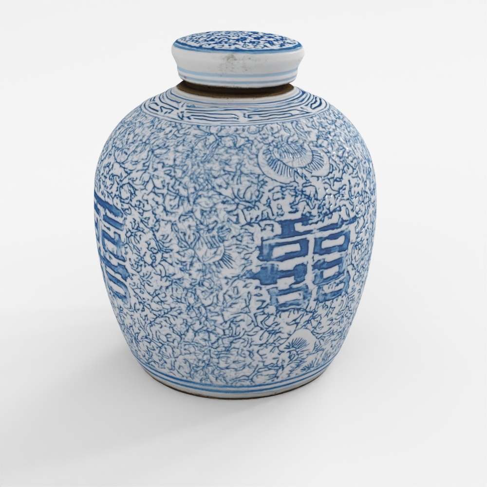 Bình Gừng Gốm Sứ Lam Trắng Phong Cách Tỉnh INDIGO