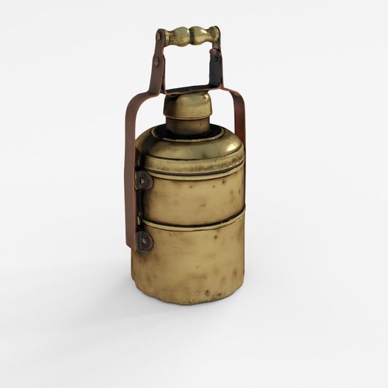 인디고 2단 인도 빈티지 황동 티핀 박스 세트 - 캄파