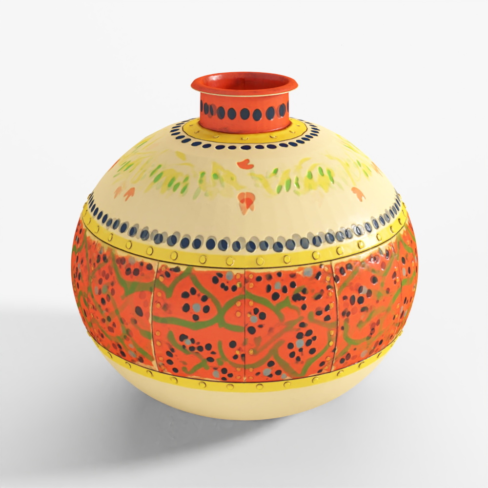 INDIGO Hand Painted Rajasthani Keepsake Box - Mughal