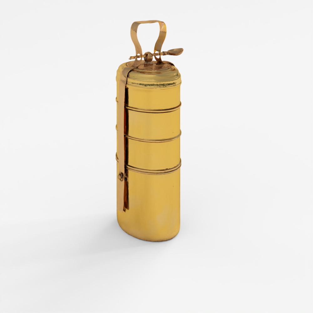 INDIGO 3 Tier Indian Vintage Brass Tiffin Box Set - Circa