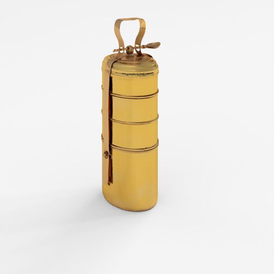 INDIGO 3 Tier Indian Vintage Brass Tiffin Box Set - Circa