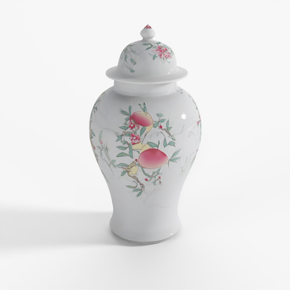 INDIGO Blue & White Porcelain Frilled Temple Jar