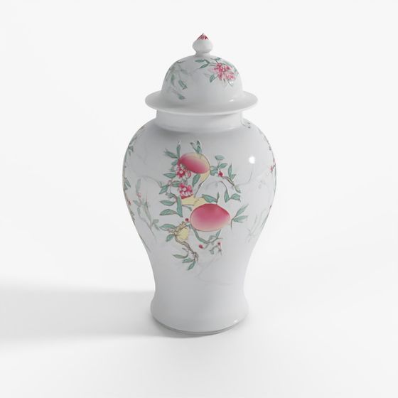 INDIGO Blue & White Porcelain Frilled Temple Jar