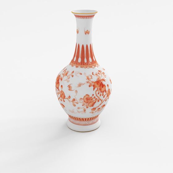 INDIGO Porcelain Tianqiuping Vase - Burnt Orange Base