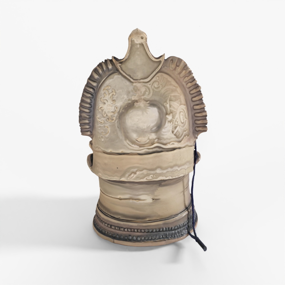 INDIGO Brass Oil Lamp From The Deccan - 19th Century
