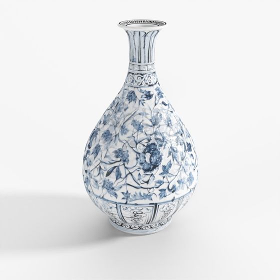 INDIGO Blau-Weiß Porzellan Yuhuchunping Vase -