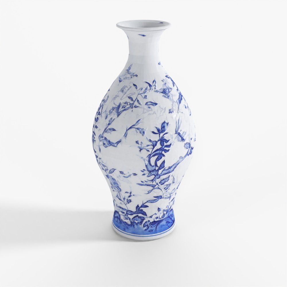 INDIGO Blau-Weiß Porzellan Tianqiuping Vase - L