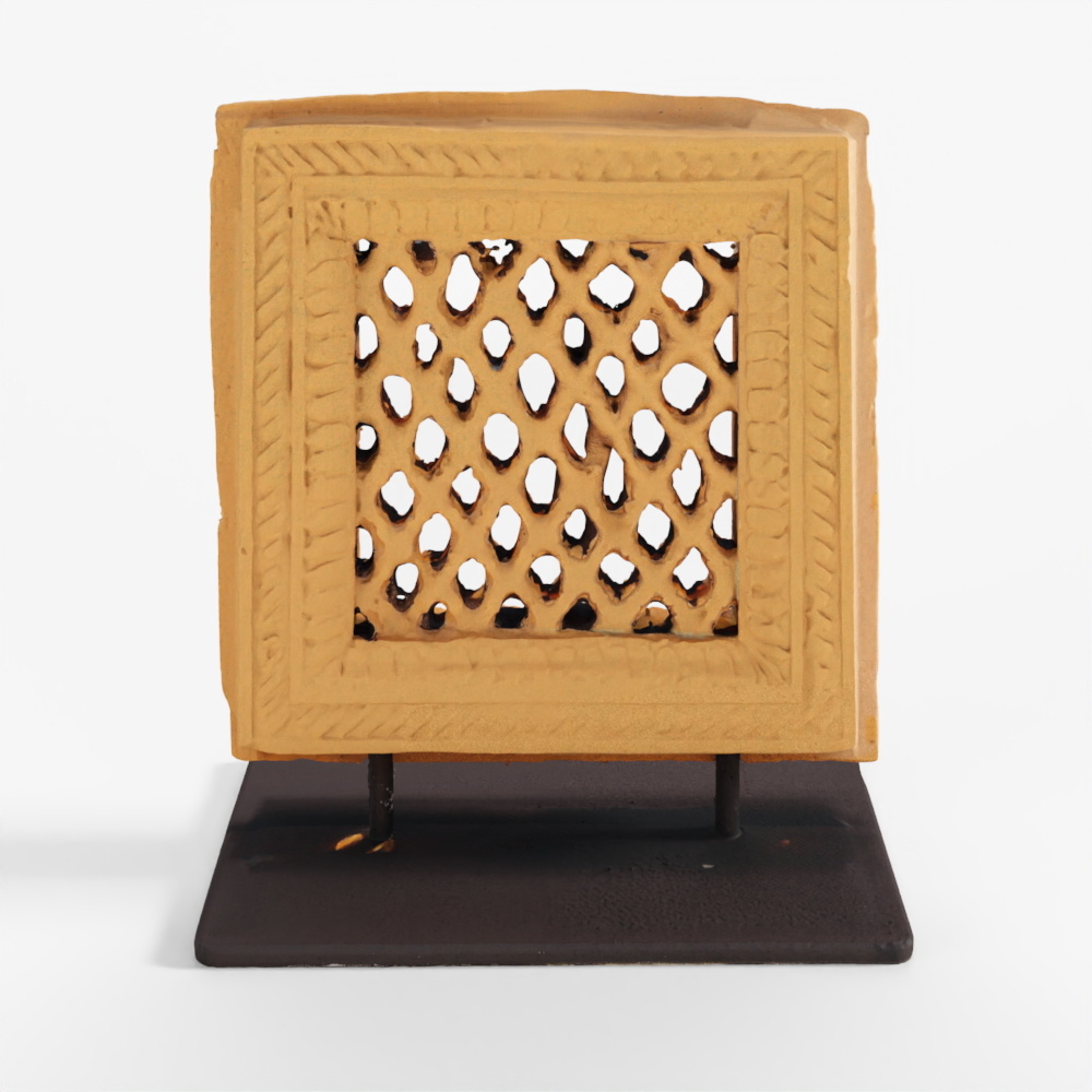 靛藍敦加普爾石雕Jali窗花板－19世紀