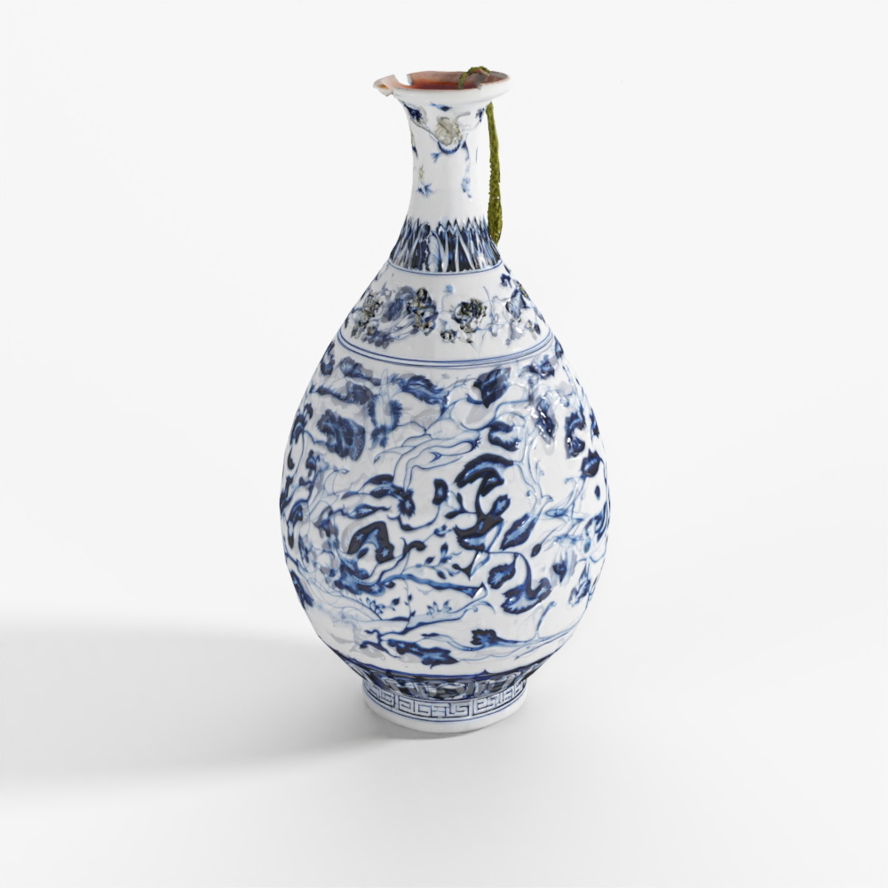 INDIGO Blau-Weiß Porzellan Yuhuchunping Vase -