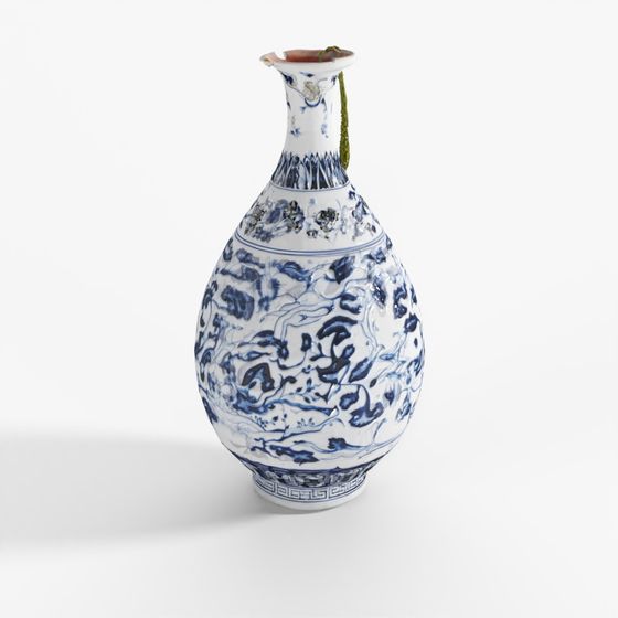 INDIGO Blau-Weiß Porzellan Yuhuchunping Vase -