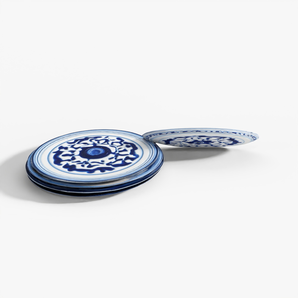 INDIGO Blue & White Porcelain Squared Vase - Seven Treasures