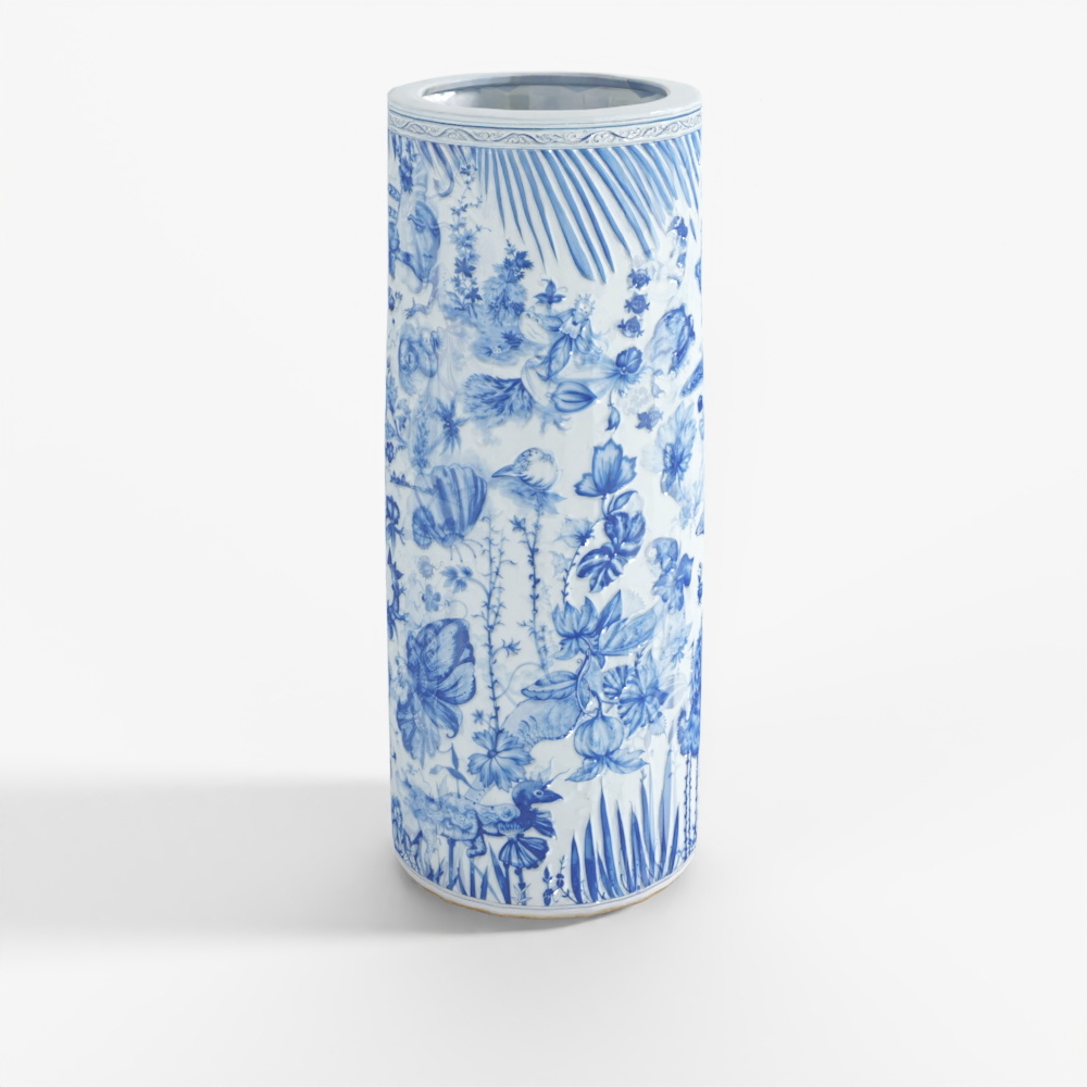 INDIGO Blau-Weiß Porzellan Regenschirmständer - Drache