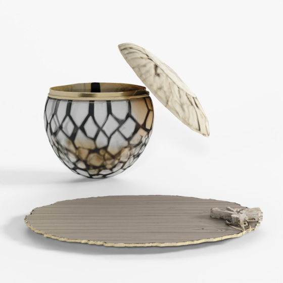 INDIGO Bone Inlay Box Mughal Style