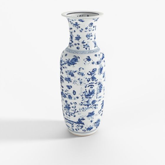 Bình Tianqiuping Gốm Sứ Lam Trắng INDIGO.002