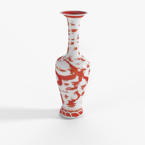 INDIGO Burnt Orange Porcelain Fengweizen Vase - Dragon