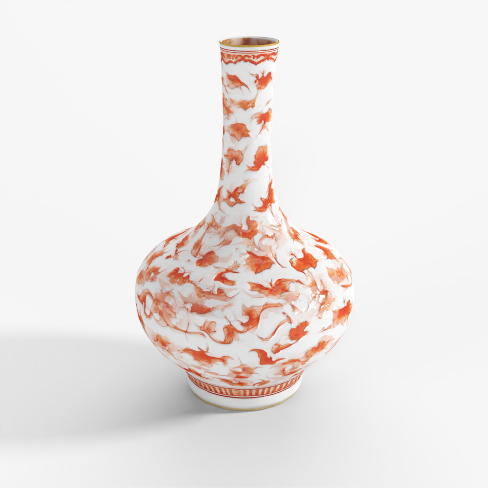 Vaso per Fiori in Porcellana Arancione Bruciato INDIGO