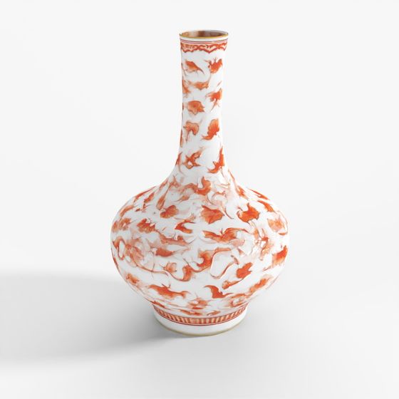 Vaso per Fiori in Porcellana Arancione Bruciato INDIGO