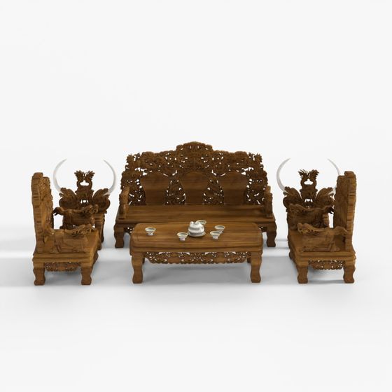 Royal Style Wide Sofa Set