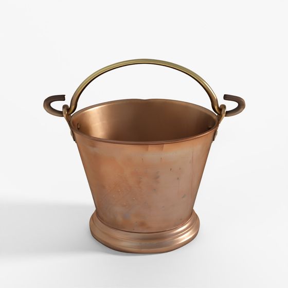 INDIGO Brass Temple Bucket (Marked KM) - Circa 1920