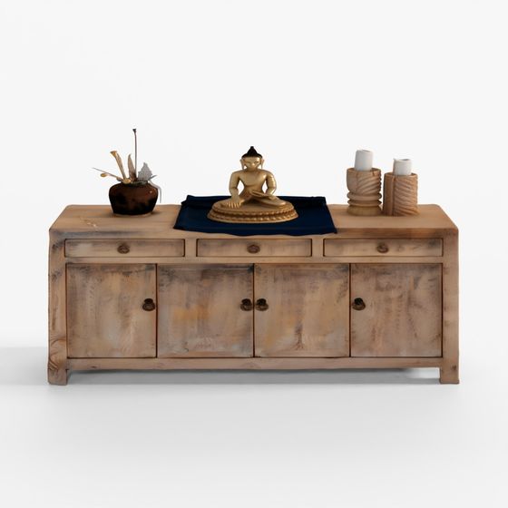 INDIGO Vintage Bleached Dongbei Sideboard - Ca 1940s