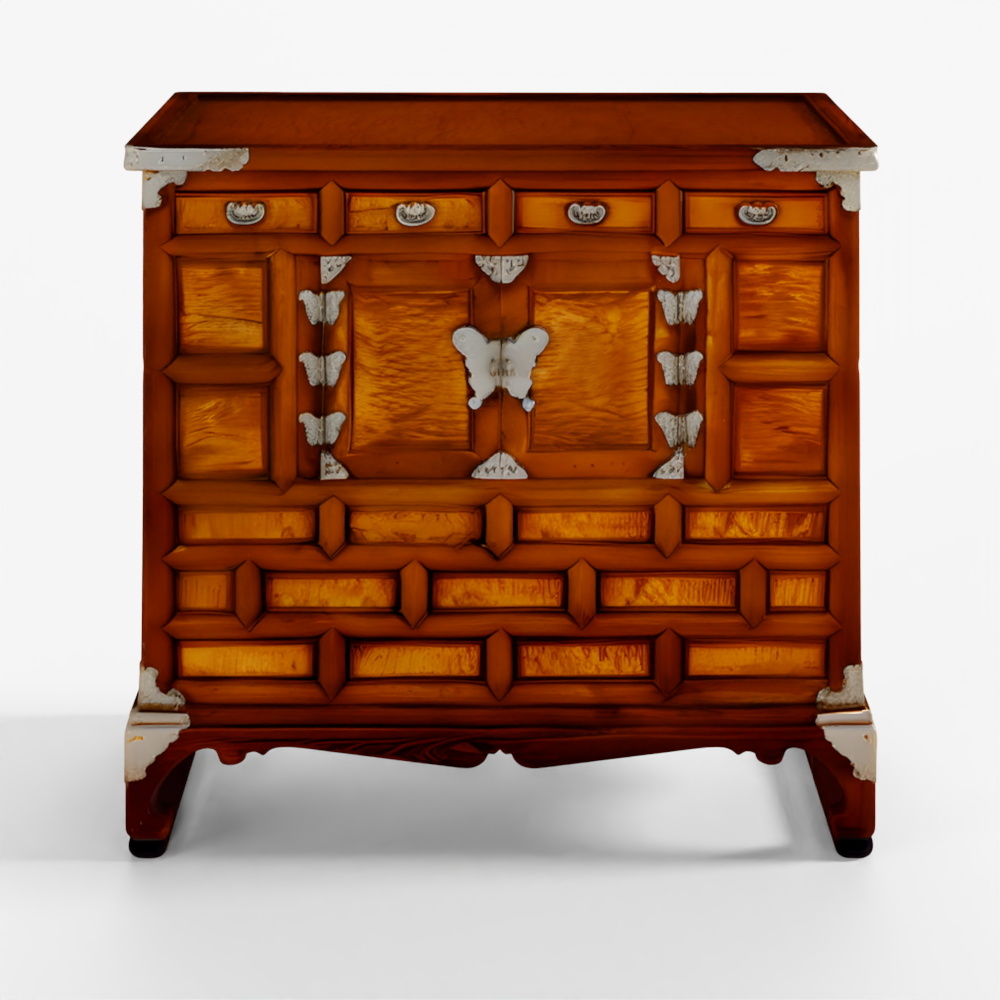 इंडिगो कोरियाई मोरिजांग बर्फ़े मेपल साइड कैबिनेट - 19वीं सदी