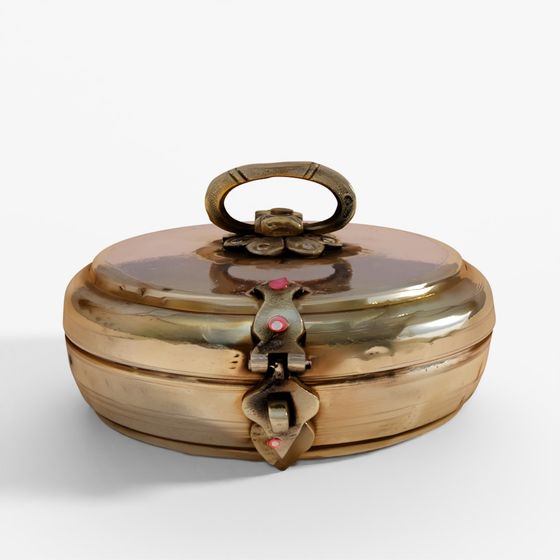 INDIGO Brass Chapati Box - Circa 1900