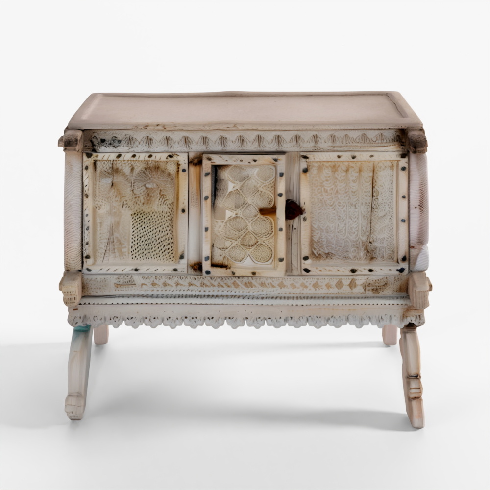 Комод Индиго из тика Маджус из Саурштры - 19 век