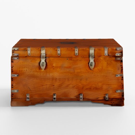 INDIGO Burmese Brass Bound Military Chest - 19th Century