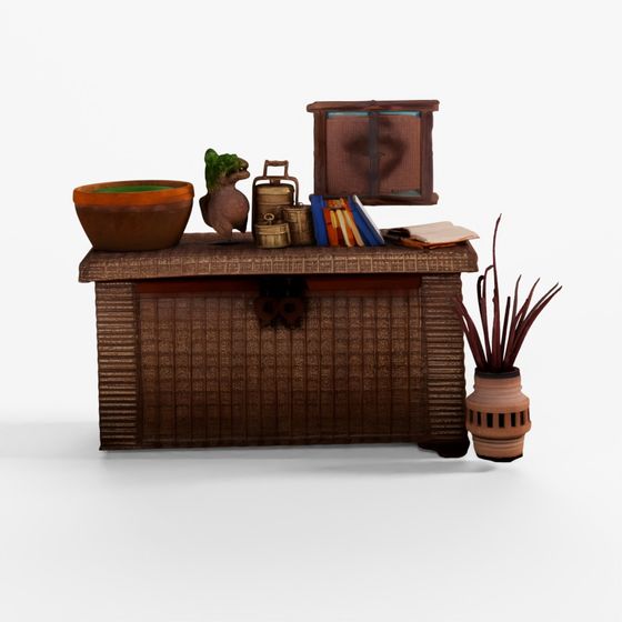 INDIGO Brass Bound Rosewood Pithara Console Chest