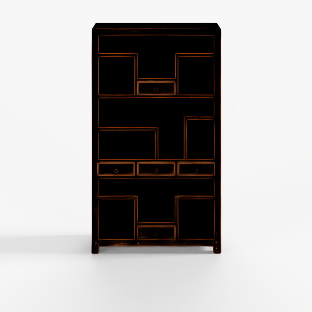 INDIGO Черный стеллаж из старой сосны