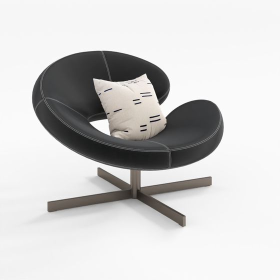 Streamlined Lounge Chair 3D model for Contemporary Spaces