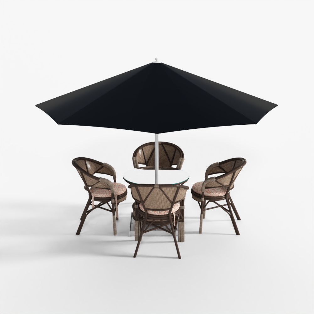 Outdoor Table with Umbrella for 4