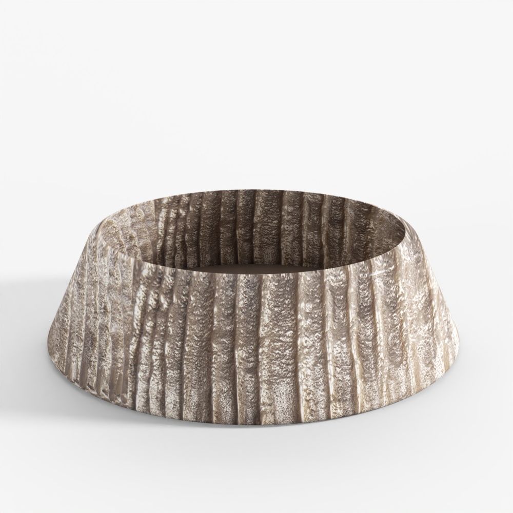 Organic Grooved Round Aluminum Bowl (2)