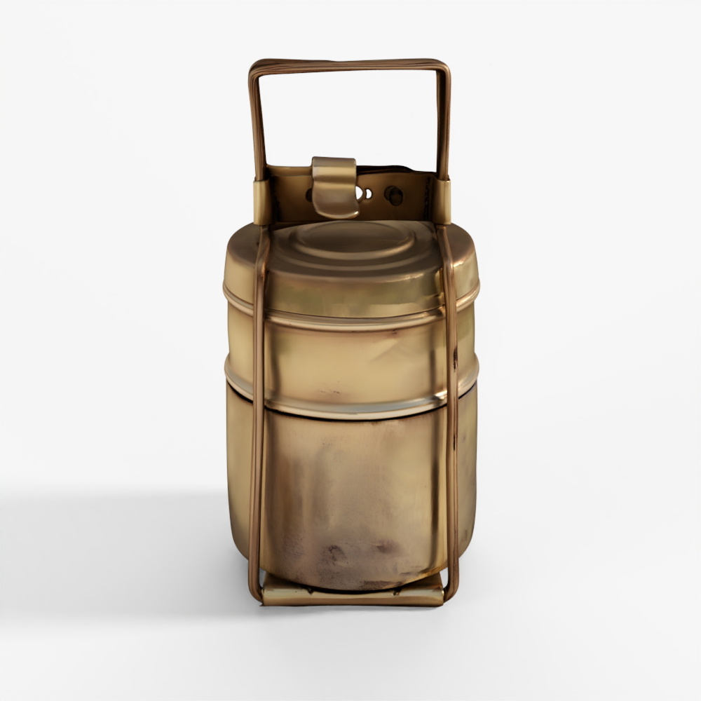 INDIGO 2 Tier Brass Tiffin Box - Circa 1920