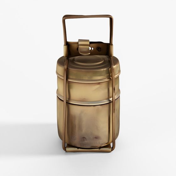 INDIGO 2 Tier Brass Tiffin Box - Circa 1920