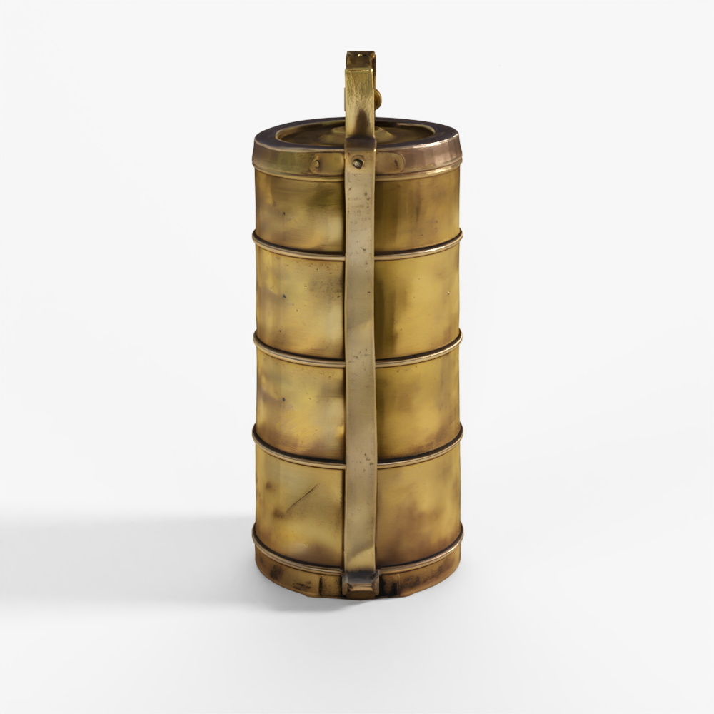 INDIGO 4 Tier Indian Vintage Brass Tiffin Box Set
