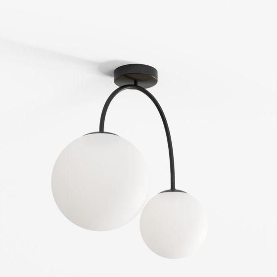 VIOKEF 2-Lights Ceiling Lamp Black Anouk