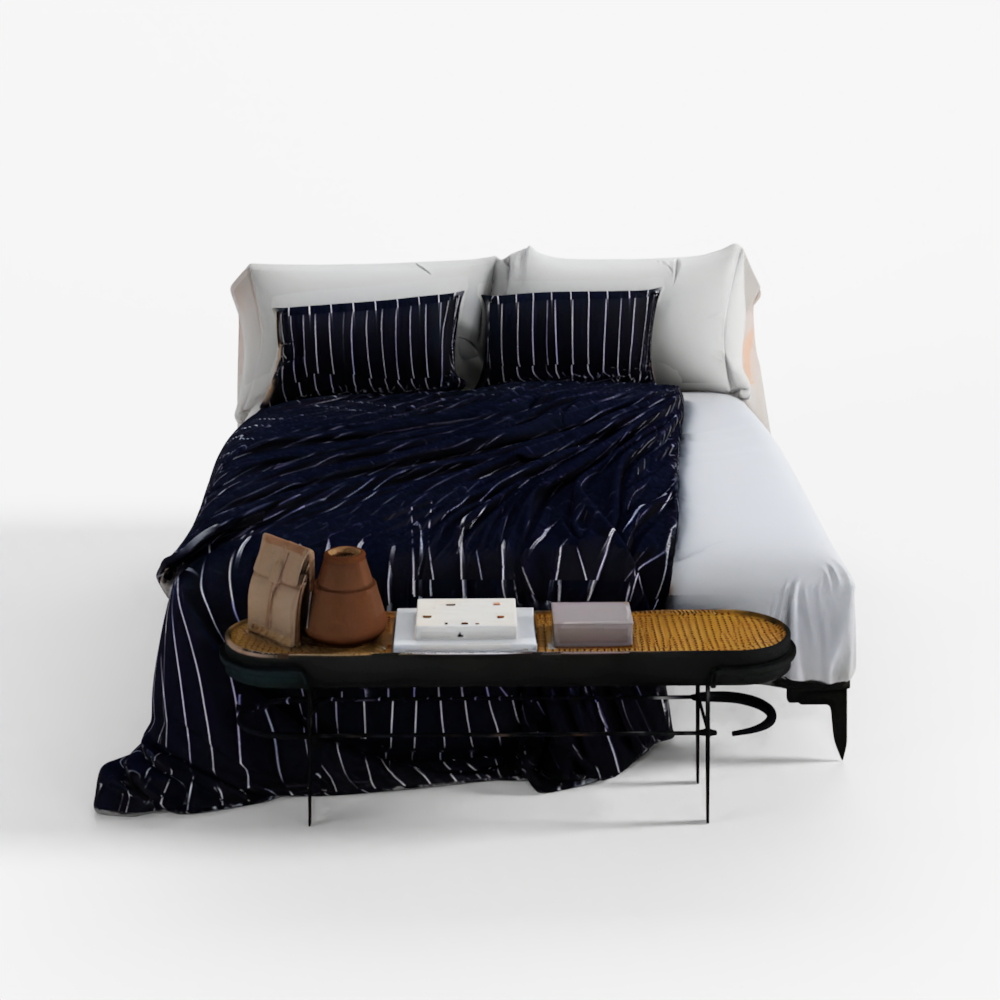 Vienna Straw Bedroom Interior Scene 3D Model