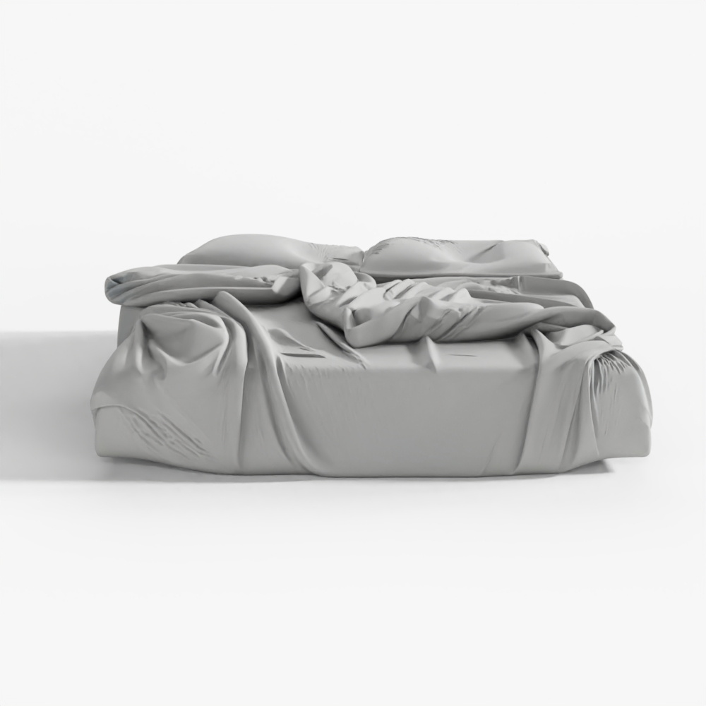 Messy Double Bed 3D