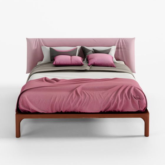 HAUGA Upholstered Bed Frame 3D Asset Animated