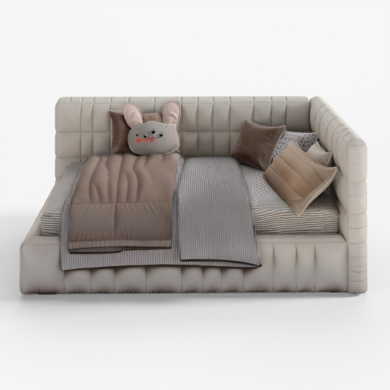 Parfe Upholstered Bed 3D Model