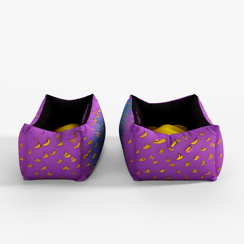 3D Asset Dog Cat Pet Bed Banana Print