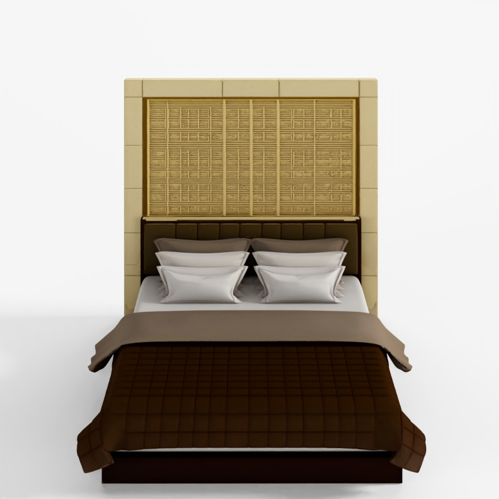 Bed 1 3D Model Plaid