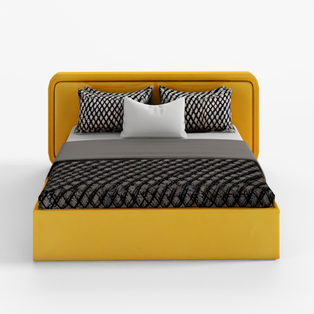 Bed with Pillows and Blanket 025 3D