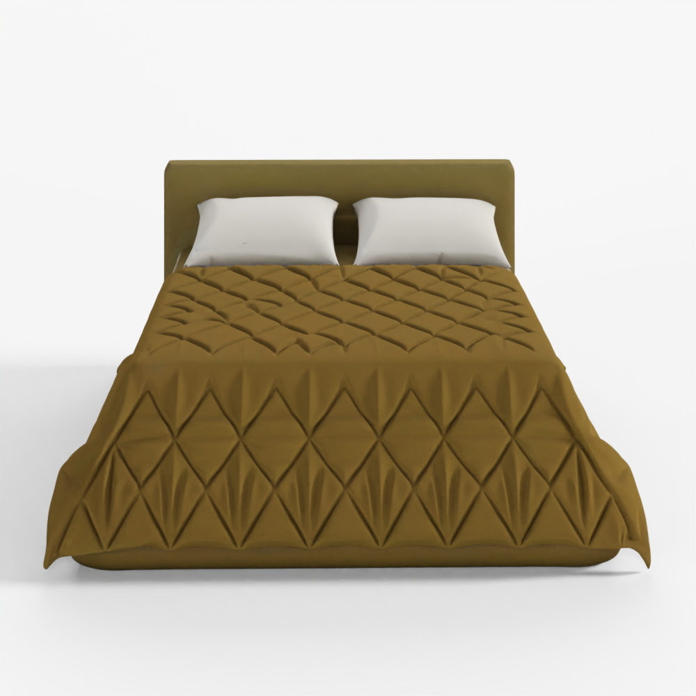 Bed with Pillows and Blanket 009 3D Model