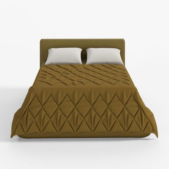 Bed with Pillows and Blanket 009 3D Model